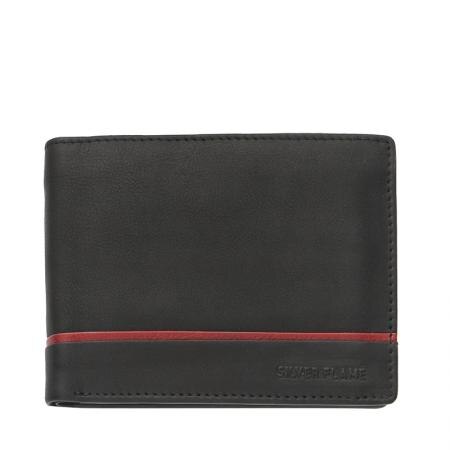 Portofel Silver Flame, SFT0207, Negru, Piele autentica