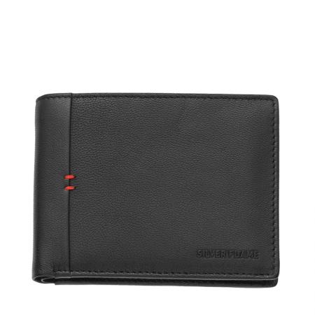 Portofel Silver Flame, SFT0212, Negru, Piele autentica