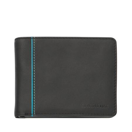 Portofel Silver Flame, SFT0204, Negru, Piele autentica