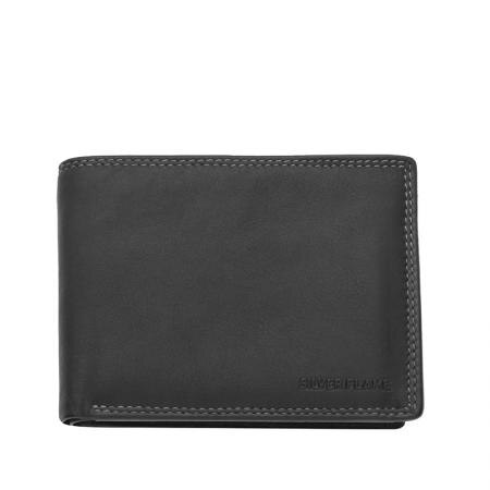 Portofel Silver Flame, SFT0213, Negru, Piele autentica