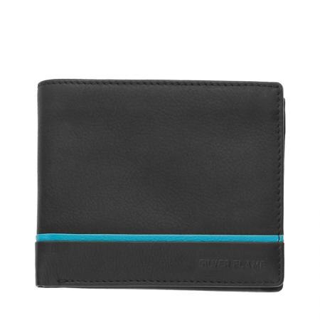 Portofel Silver Flame, SFT0506, Negru, Piele autentica