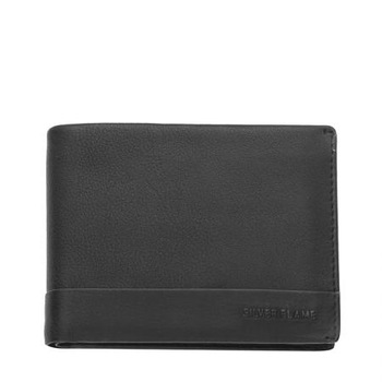 Portofel Silver Flame, SFT0503, Negru, Piele autentica Portofel Silver Flame, SFT0503, Negru, Piele autentica