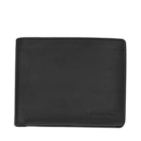 Portofel Silver Flame, SFT0601, Negru, Piele autentica