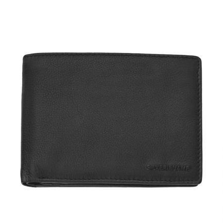 Portofel Silver Flame, SFT0701, Negru, Piele autentica