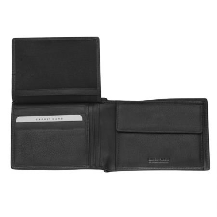 Portofel Silver Flame, SFT0701, Negru, Piele autentica