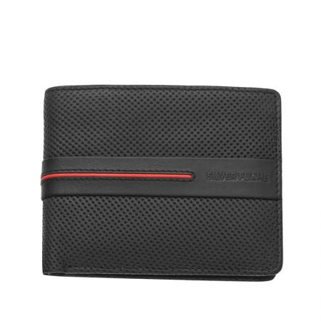 Portofel Silver Flame, SFT0608, Negru, Piele autentica