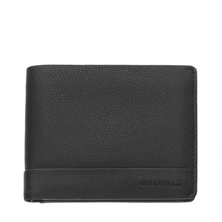Portofel Silver Flame, SFT0603, Negru, Piele autentica