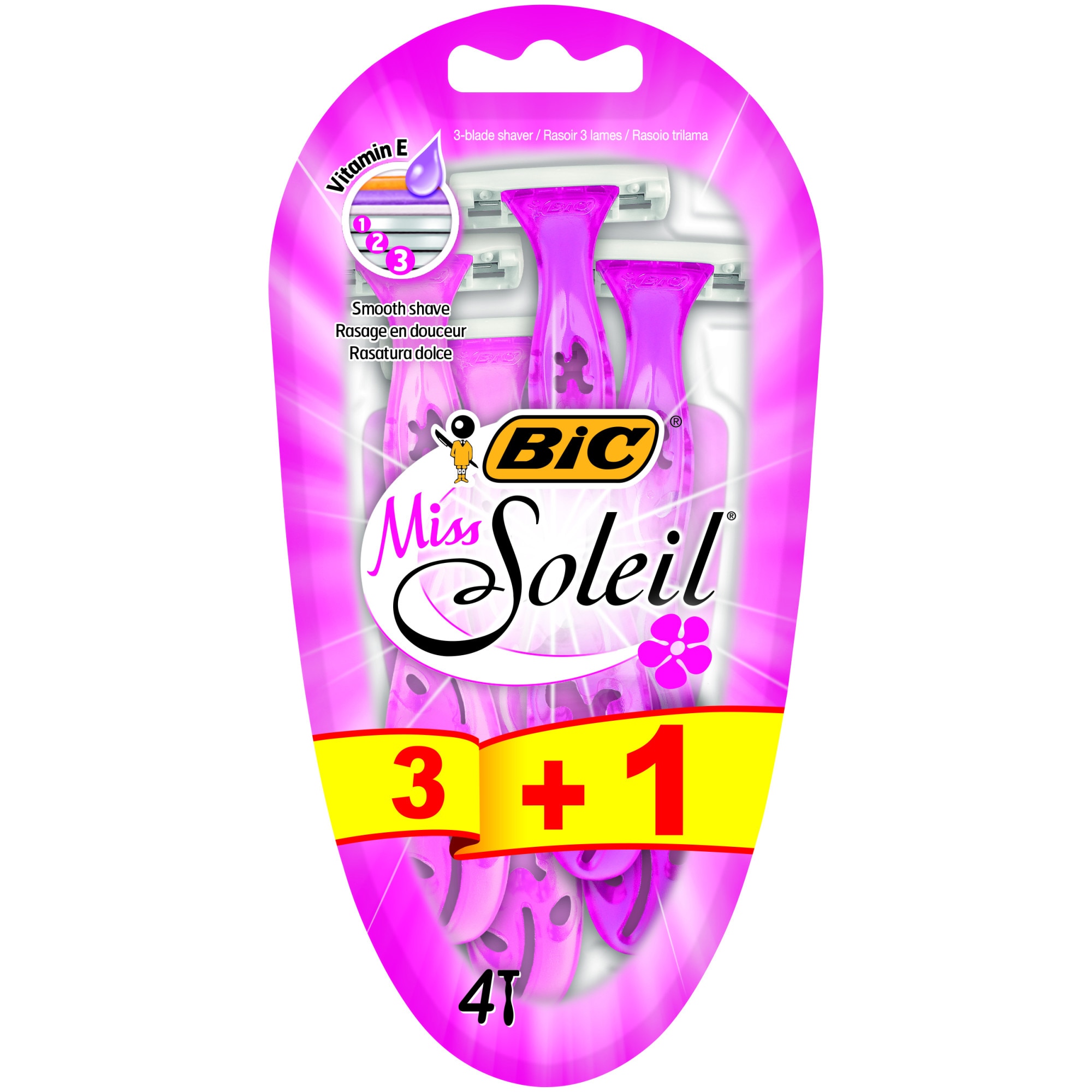 Aparat de ras BIC Miss Soleil, Femei, 4 buc