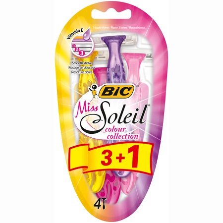 Aparat De Ras Pentru Femei Bic Miss Soleil Colour Collection 3 Lame Pachet Promo 3 1 Bucati Emag Ro