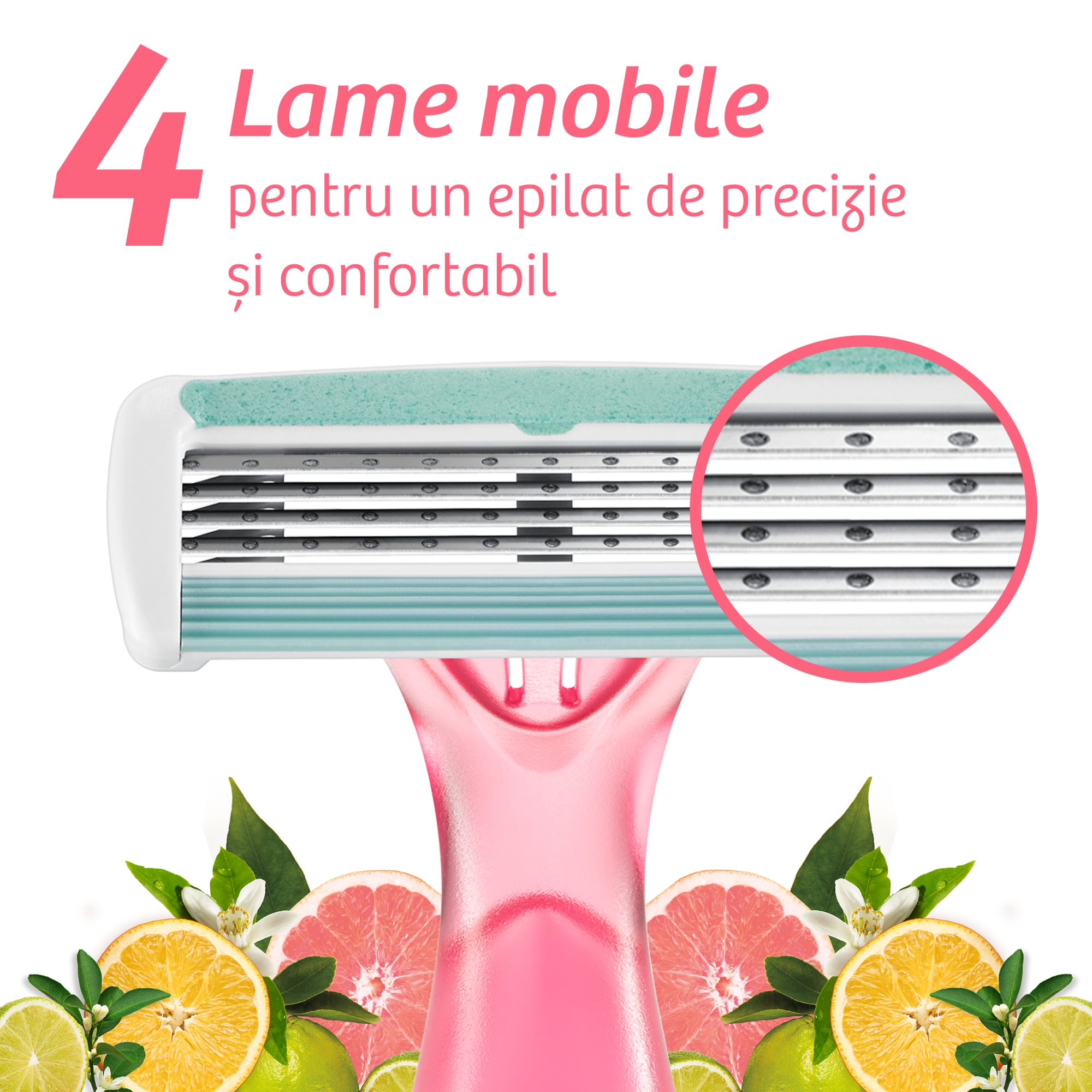 Aparat de ras dispozabil cu 4 lame, BIC Soleil Escape Citrus