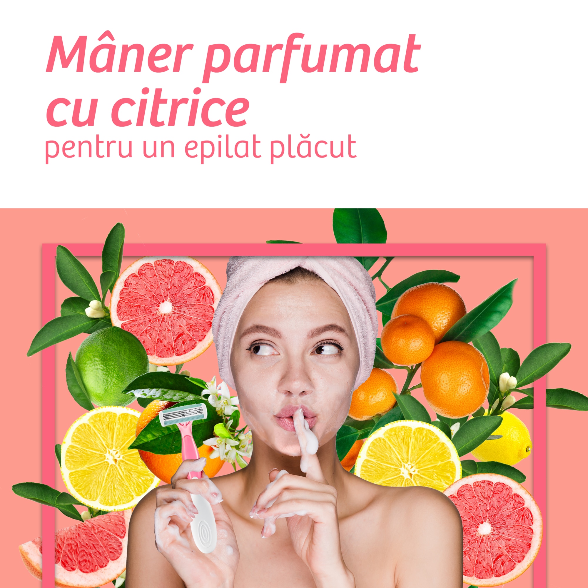 Aparat de ras dispozabil cu 4 lame, BIC Soleil Escape Citrus