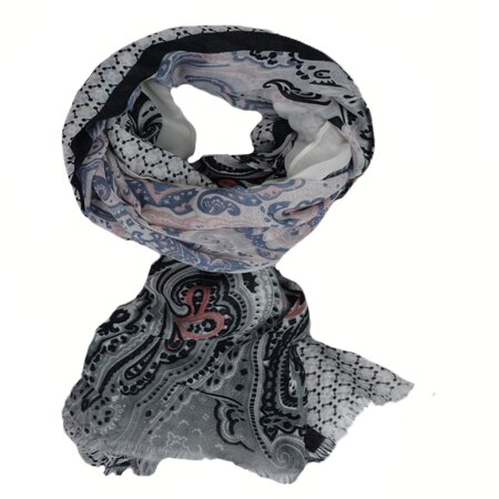 Esarfa fashion, dreptunghiulara, imprimeu deosebit ,D&J Exclussive,roz-negru