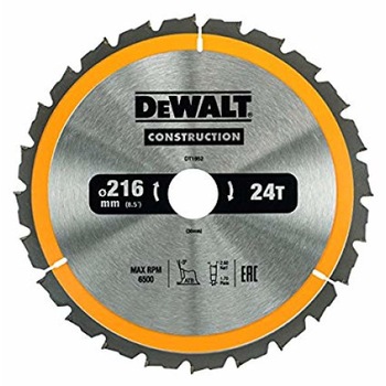 Disc pentru constructii 24dinti DeWalt 216x30mm DT1952-QZ Disc pentru constructii 24dinti DeWalt 216x30mm DT1952-QZ