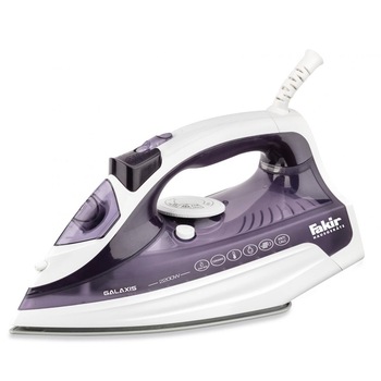 Fier de calcat Fakir Galaxis, 2200 W, Rezervor 0.3 l, Jet abur 150 g/min, Abur variabil 40 g/min, Functie auto-curatare, Sistem antipicurare, Violet/Alb Fier de calcat Fakir Galaxis, 2200 W, Rezervor 0.3 l, Jet abur 150 g/min, Abur variabil 40 g/min, Functie auto-curatare, Sistem antipicurare, Violet/Alb