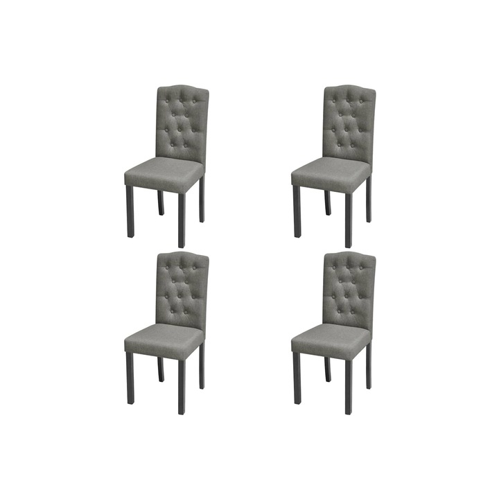 Set scaune de sufragerie vidaXL, 4 buc. gri material textil, 42 x 51,5 x 95 cm, 19.97 kg