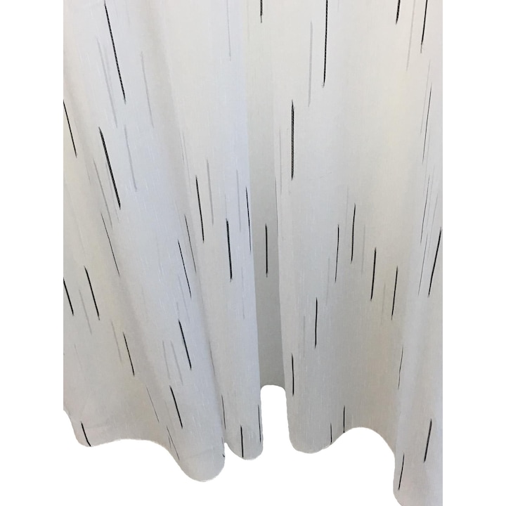 Perdea brodata, culoare alb/negru, Joc de linii by Liz Line, cu rejansa, 800x245cm- RD1038