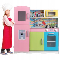 bucatarie din lemn ecologic fara margini ascutite pentru copii quotisp ecotoysquot 86 cm inaltime frigider cuptor cu microunde chiuveta plita cuptor 10 accesorii incluse multicolor imagen 21_0_
0