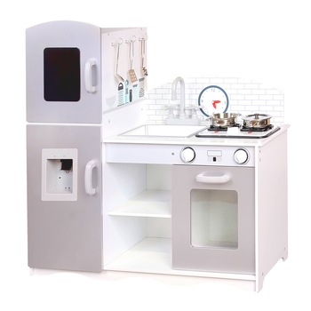 Bucatarie completa din lemn natural fara margini ascutite pentru copii  Bucatarie completa din lemn natural fara margini ascutite pentru copii