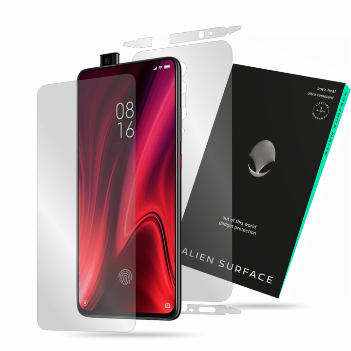 Alien Surface, Xiaomi Mi 9T (Mi 9T Pro), képernyővédő fólia, hátsó, oldal