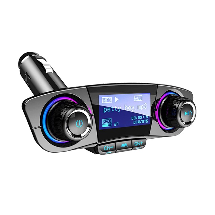 ​Autórádió formájú Bluetooth FM transzmitter, LED kijelzővel