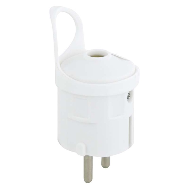 Шуко пластмасов мъжки щепсел, 250V, бял, Emos P0038