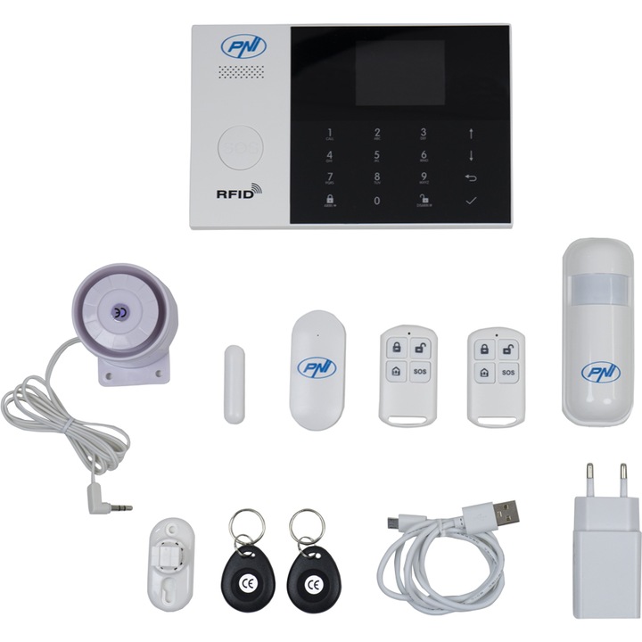 Sistem de alarma wireless PNI SafeHouse HS550 Wifi GSM 3G, cu monitorizare si alerta prin Internet, SMS, apel vocal