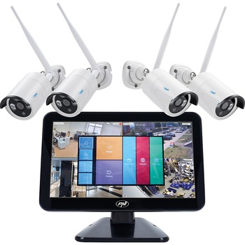 Kit supraveghere video PNI House WiFi650, 4 camere Full HD, Wi-Fi P2P, monitor LCD 12 Kit supraveghere video PNI House WiFi650, 4 camere Full HD, Wi-Fi P2P, monitor LCD 12