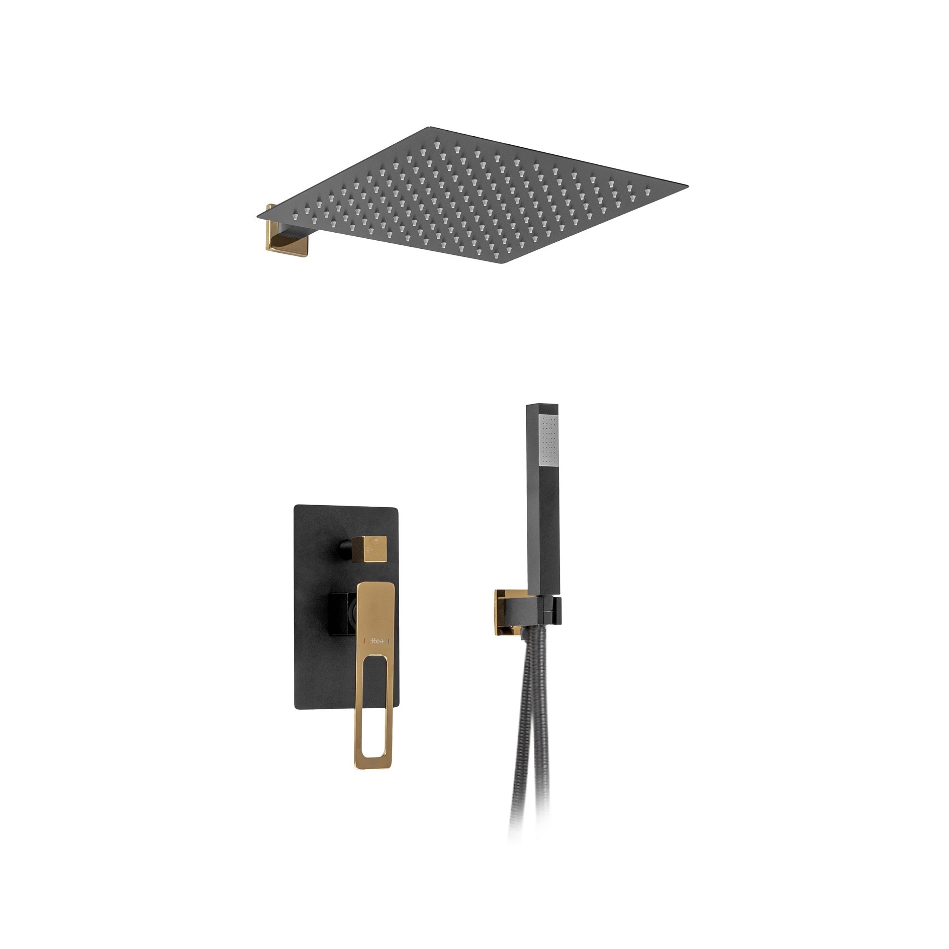 Set de dus EGO-Soh, montaj incastrat, finisaj negru mat si auriu