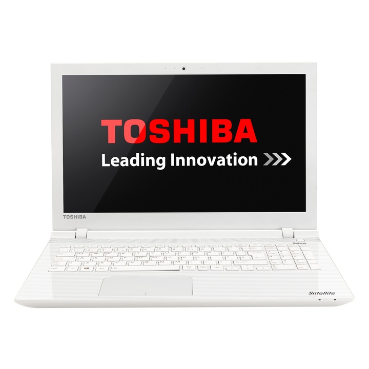 Laptop Toshiba Satellite L50-C-15E cu procesor Intel® Core™ i7-5500U 2.40GHz, Broadwell™, 15.6" Full HD, 8GB, 1TB, DVD-RW, nVIDIA® GeForce® 930M 2GB, Free DOS, White