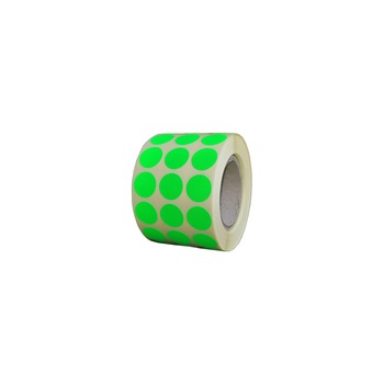 Etichete autoadezive, FI 15 mm, verde fluorescent, 3000buc/rola Etichete autoadezive, FI 15 mm, verde fluorescent, 3000buc/rola
