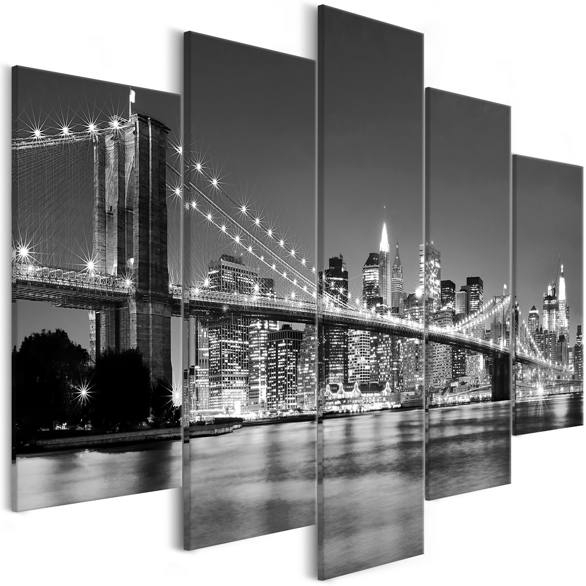 Tablou canvas 5 piese - Viseaza la New York Wide - 225 x 100 cm