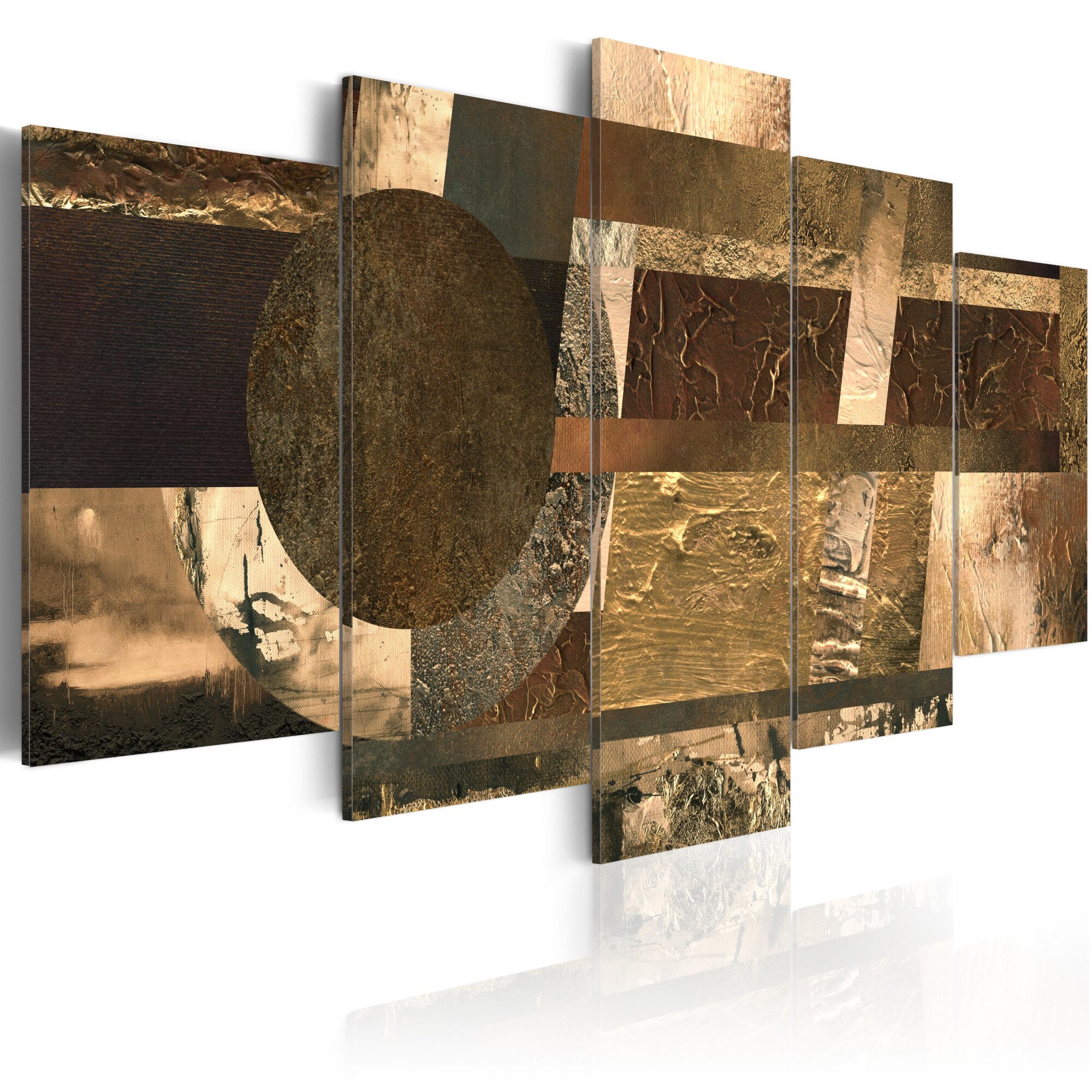 Tablou canvas 5 piese - stea de aur - 200 x 100 cm