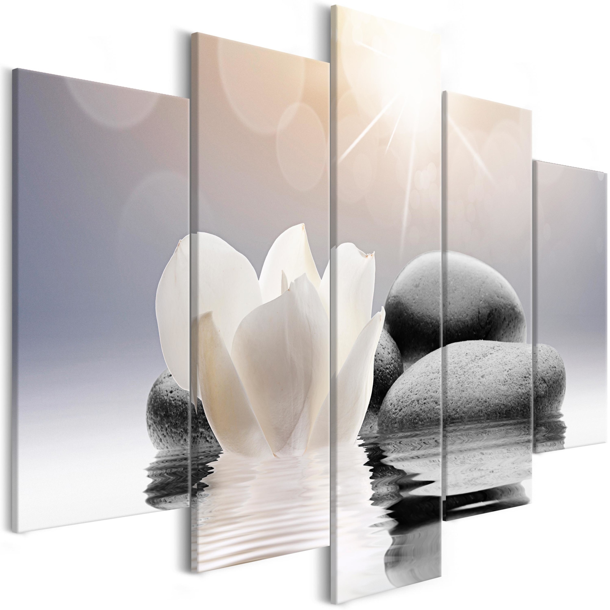 Tablou canvas 5 piese - Lejeritate naturala larga - 100 x 50 cm