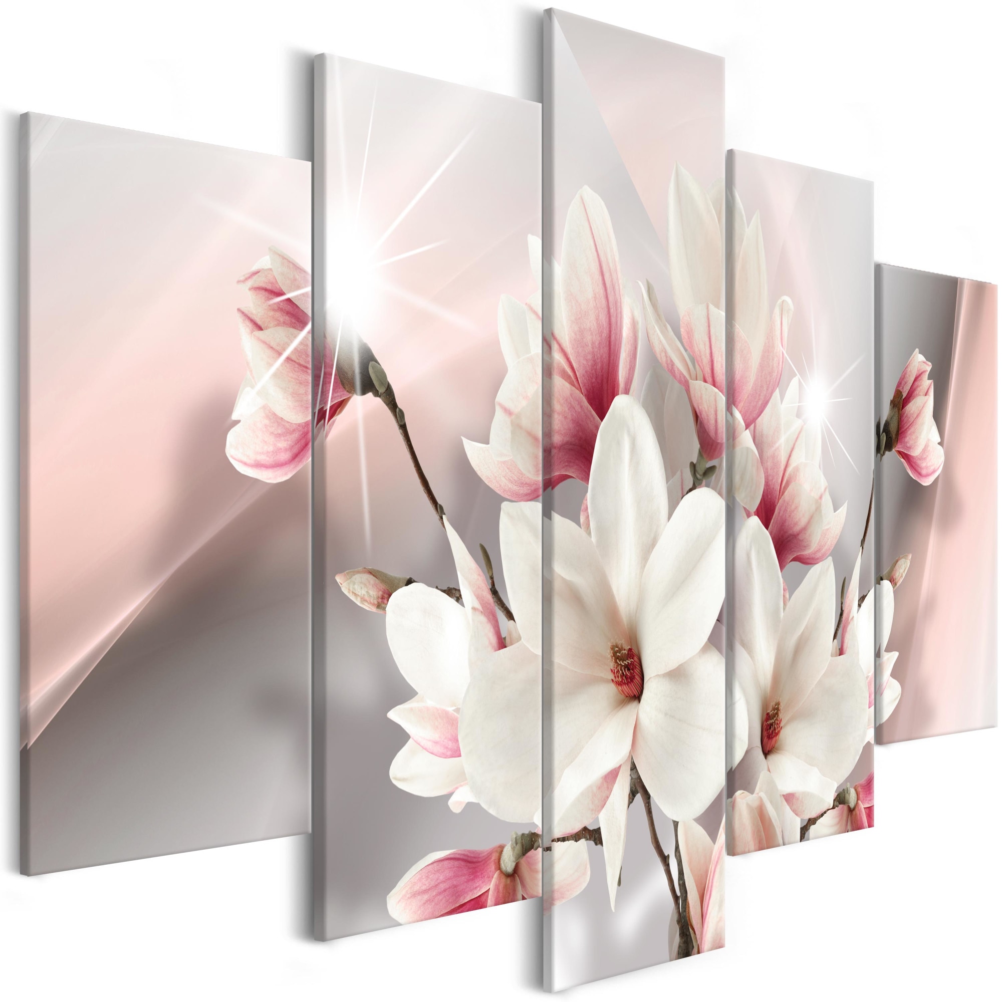 Tablou canvas 5 piese - Magnolia In Bloom Wide - 225 x 100 cm
