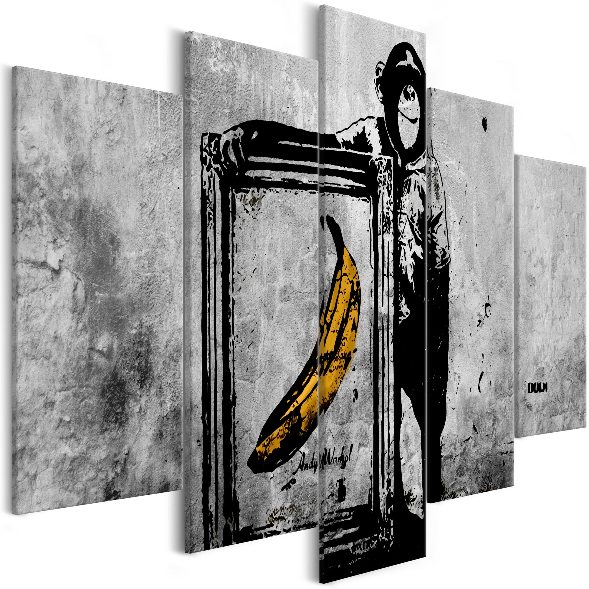 Tablou canvas 5 piese - Mandra maimuta larga - 200 x 100 cm