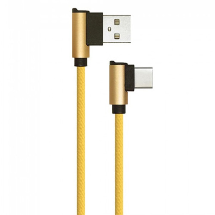 Cablu de date USB tip C, V-TAC, auriu, seria Diamond, 1m
