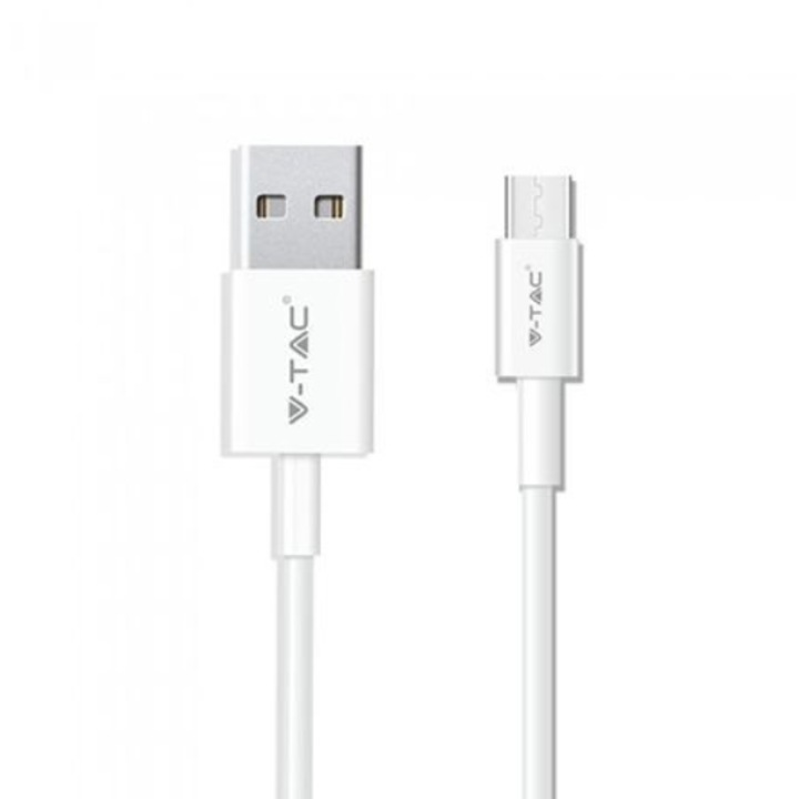 Cablu de date USB Tip C, V-TAC, alb, seria Silver, 1m