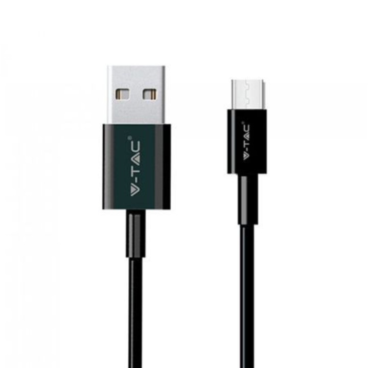 Cablu de date USB Tip C, V-TAC, negru, seria Silver, 1m