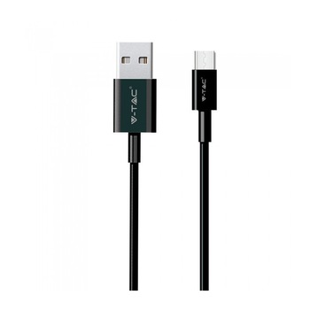 Cablu de date USB Tip C, V-TAC, negru, seria Silver, 1m Cablu de date USB Tip C, V-TAC, negru, seria Silver, 1m