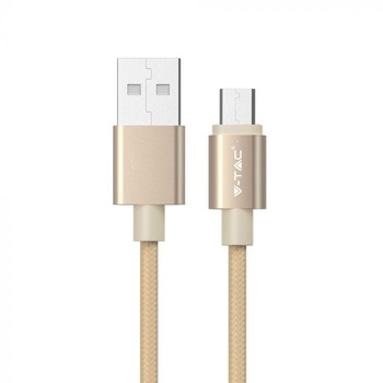 Cablu de date Micro USB, V-TAC, Seria Platinum, Auriu, 1m Cablu de date Micro USB, V-TAC, Seria Platinum, Auriu, 1m