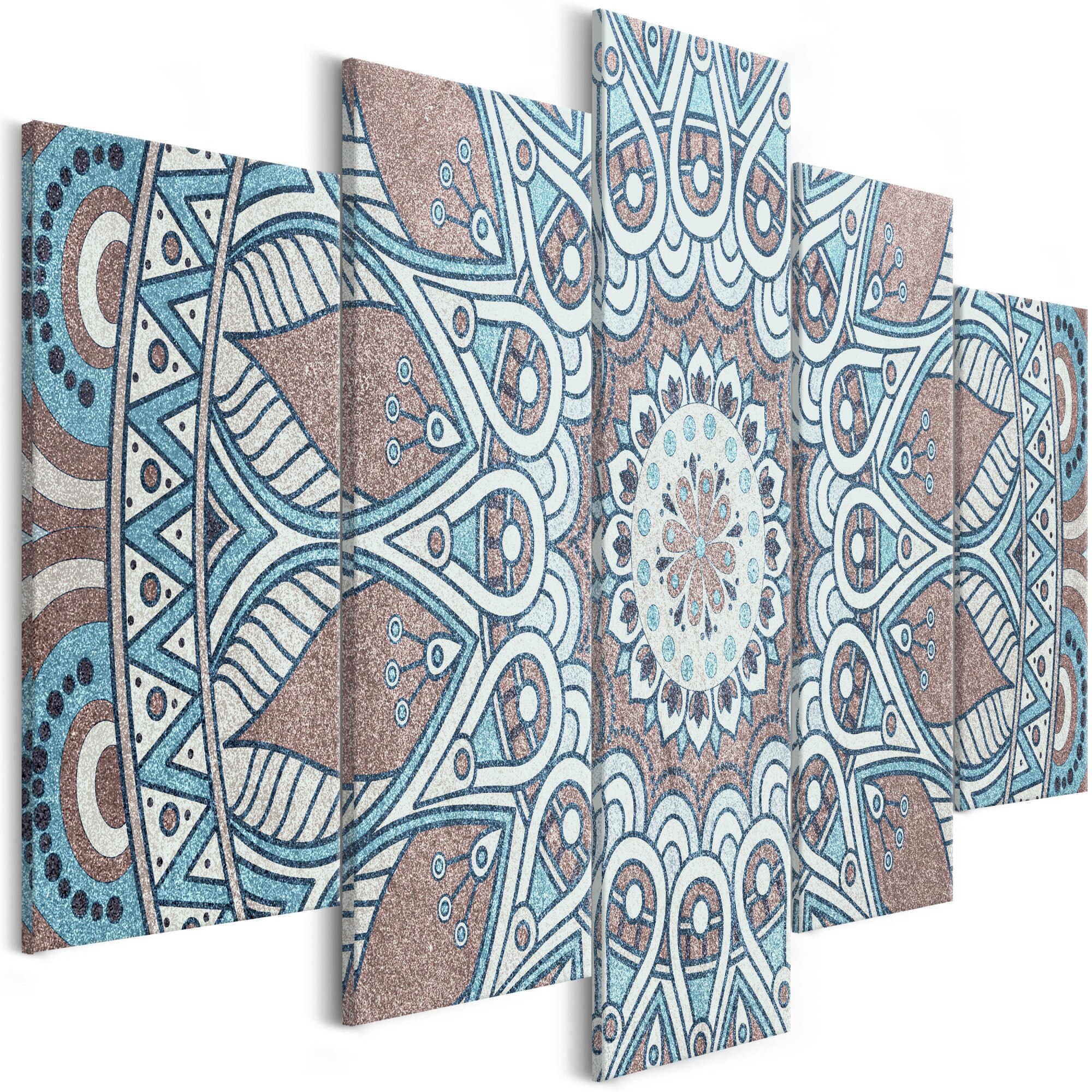 Tablou canvas 5 piese - Cercul oriental larg - 100 x 50 cm