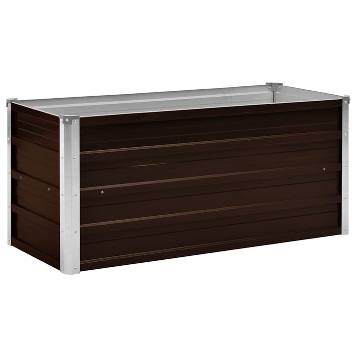 Strat inaltat de gradina vidaXL, maro, 100x40x45 cm, otel galvanizat 45720