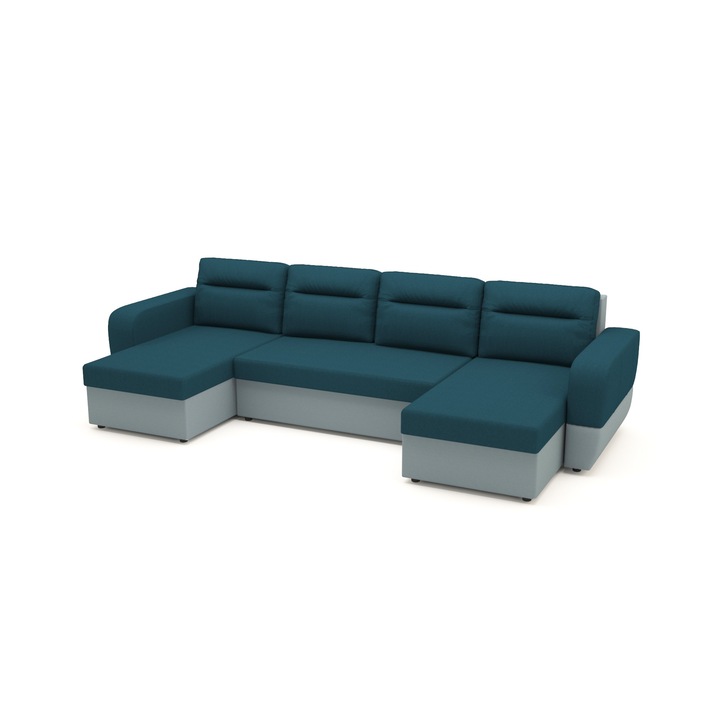 Canapea Karol Albastru U shape, 310 x 140 x 80 cm