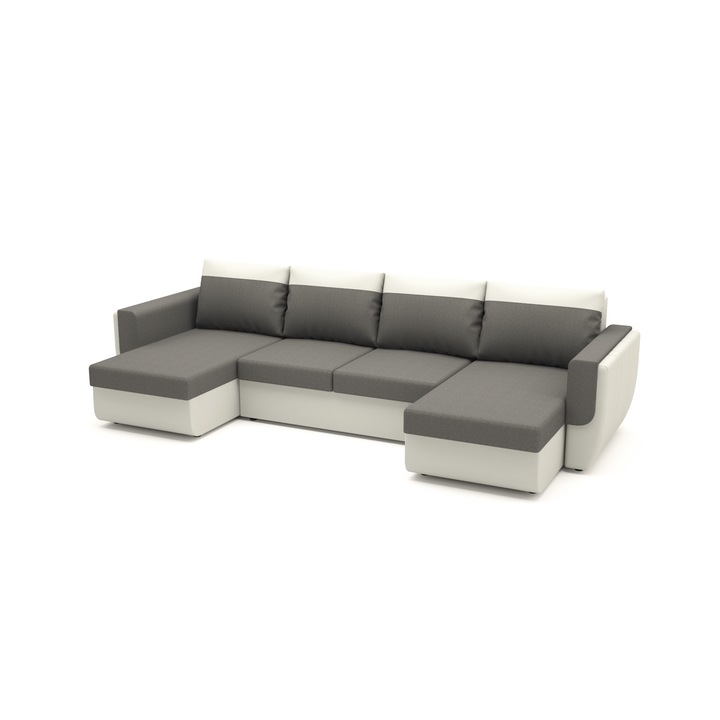 Canapea extensibila Tony Gri U Shape, 320 x 140 x 80 cm