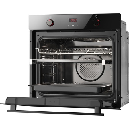 Cuptor incorporabil Hansa BOES684097, X-Type, 77 l, 9 functii, Grill, Timer electronic, Clasa A, Negru
