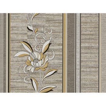 Tapet lavabil Slavyanski Oboi, Chiparos 5692-02, model flori-dungi, gri-bej, vinil, pentru living sau dormitor, rola 0.53 m x 10.05 ml Tapet lavabil Slavyanski Oboi, Chiparos 5692-02, model flori-dungi, gri-bej, vinil, pentru living sau dormitor, rola 0.53 m x 10.05 ml
