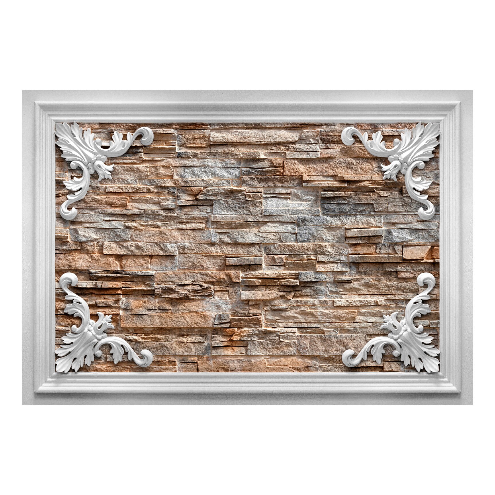 Fototapet vlies - Caramida In cadrul Brown - 250 x 175 cm