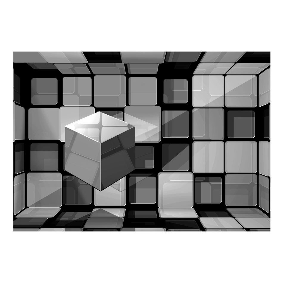 Fototapet vlies - Cubul lui Rubik In gri - 100 x 70 cm