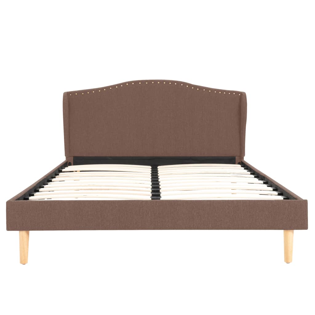Cadru de pat, tapiterie textila, vidaXL, 140 x 200 cm, Maro