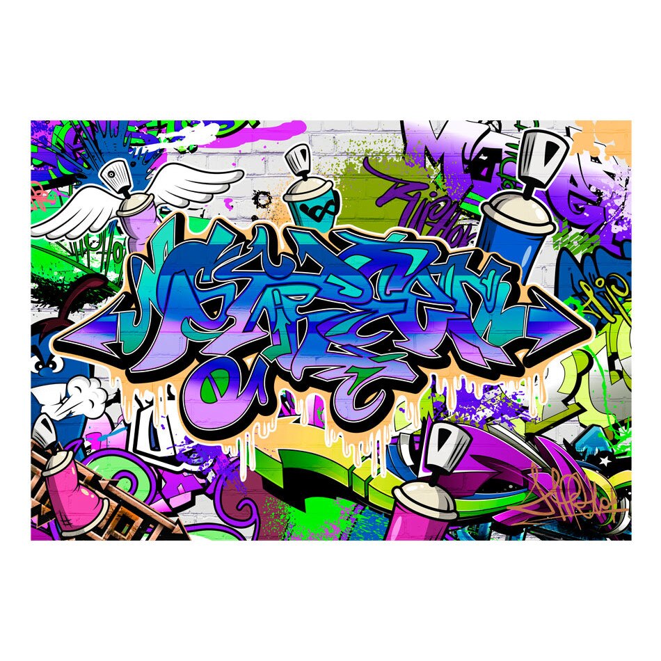 Fototapet vlies - Graffiti tema violet - 400 x 280 cm